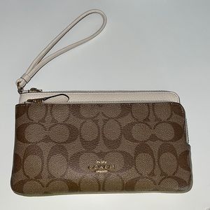 Authentic Coach Colorblock Large Double Wristlet